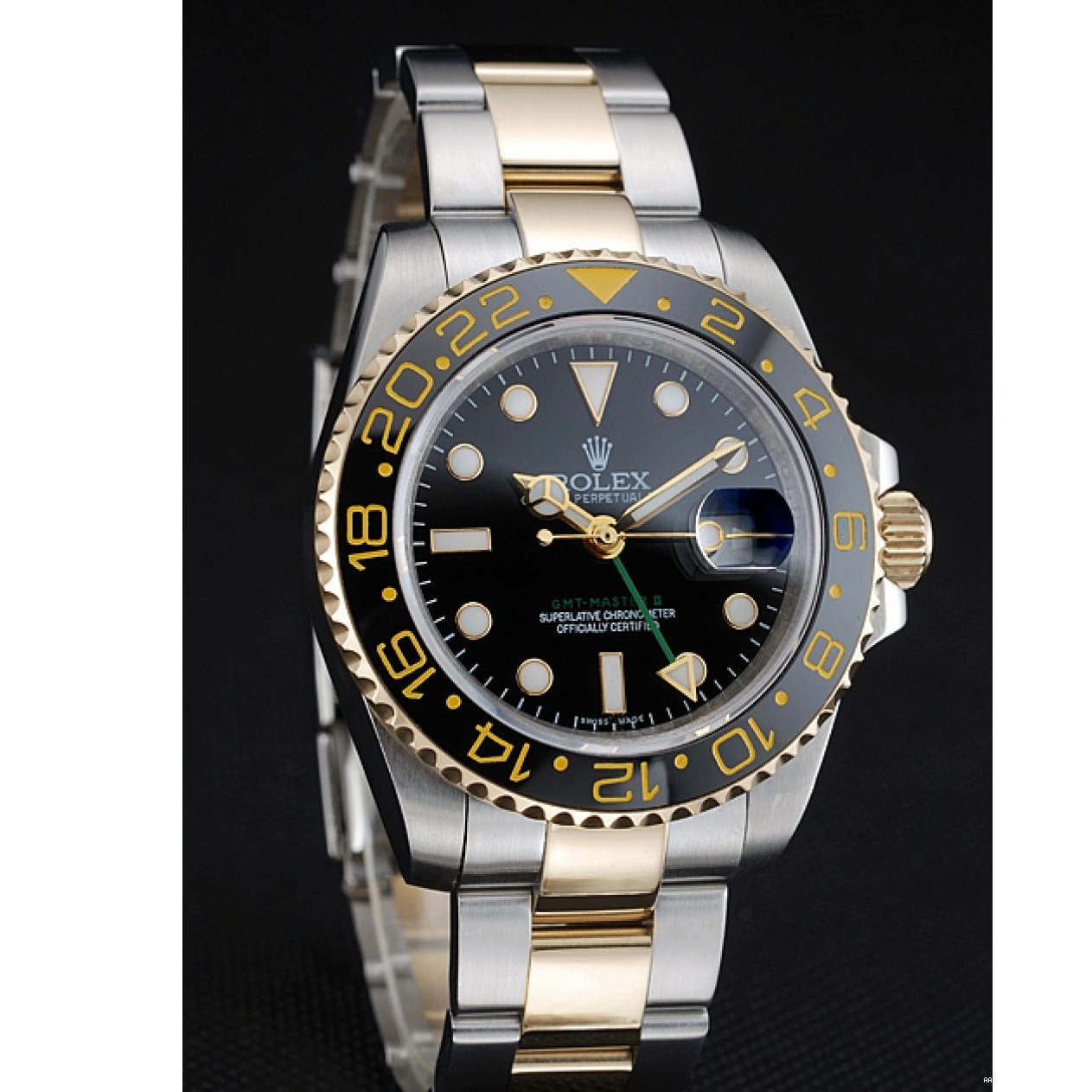 Aaa replica watch Rolex Swiss Black Dial Master Black Bezel 80295 GMT 0725